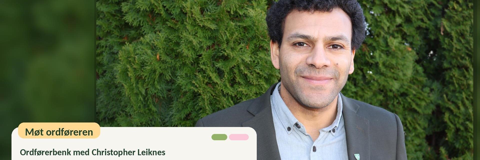 Ordfører Christopher Leiknes i Enebakk inviterer til ordførerbenk på Kafe Latter tirsdag 14. april kl. 13-14.